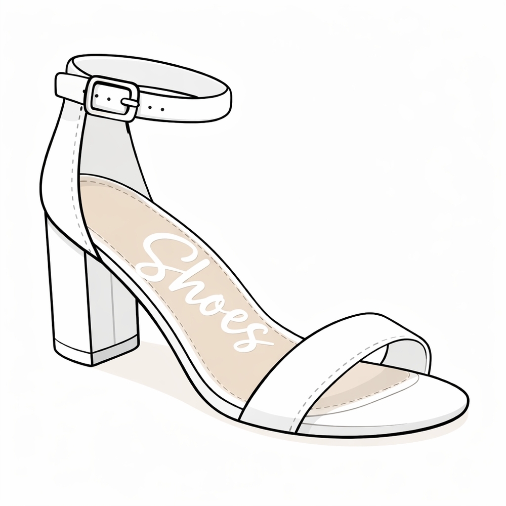 Elegant White Block Heel Sandals